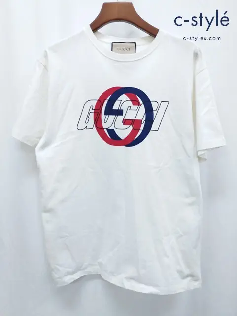 GUCCI グッチ Tシャツ M ホワイト 半袖 イタリア製 プリント 771758 XJF7C