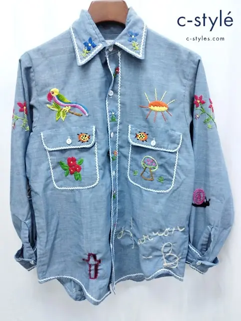 BIG MAC ビッグマック シャツ ブルー 長袖 刺繍