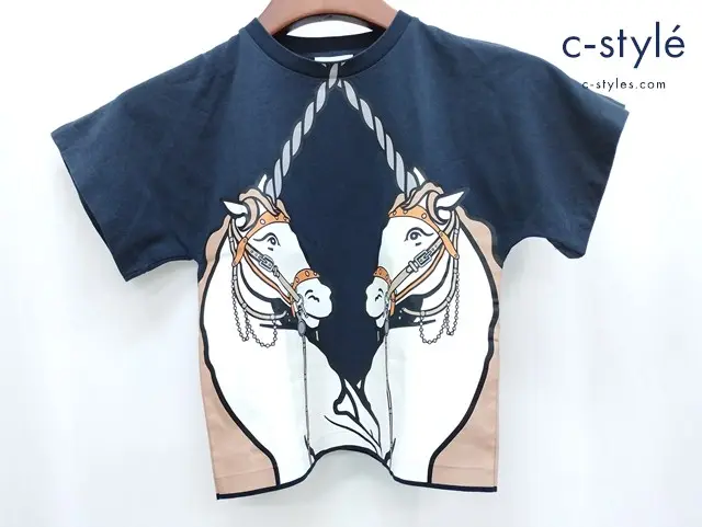 BURBERRY バーバリー Tシャツ 6Y/116cm ブラック プリント 馬 キッズ 男の子 女の子