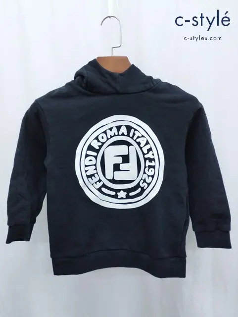 FENDI フェンディ パーカー 6A ブラック プリント キッズ 男の子 女の子