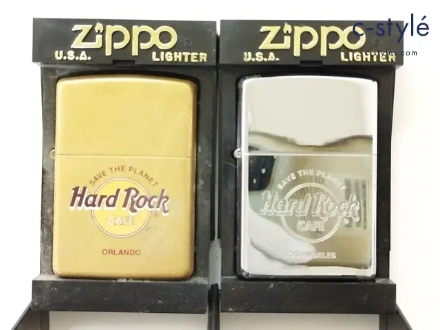 ZIPPO ジッポー オイルライター Hard Rock CAFE ORLANDO ゴールド ’97 LOS ANGELES シルバー ’00