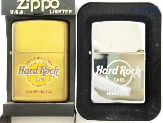 ZIPPO ジッポー オイルライター Hard Rock CAFE SAN FRANCISCO ゴールド ’89 HONOLULU シルバー ’06