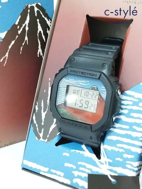 CASIO カシオ 腕時計 ブラック G-SHOCK DW-5600KHG24-1JR クォーツ 葛飾北斎 凱風快晴