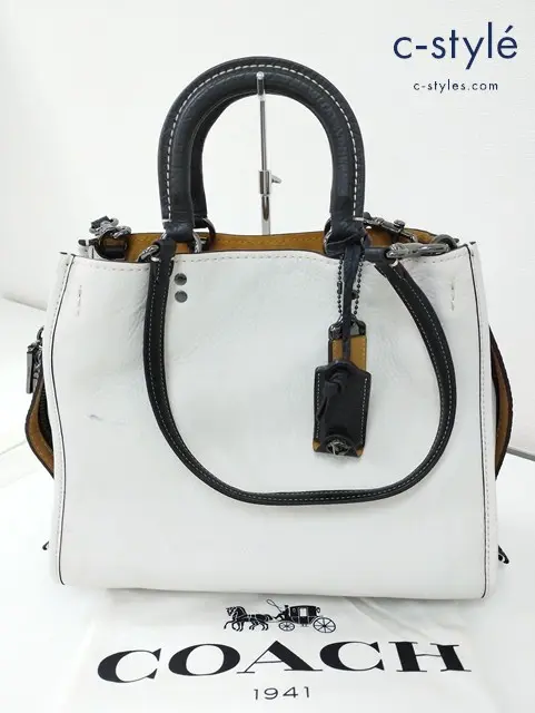 COACH コーチ ショルダーバッグ アイボリー系 2way レザー レディース