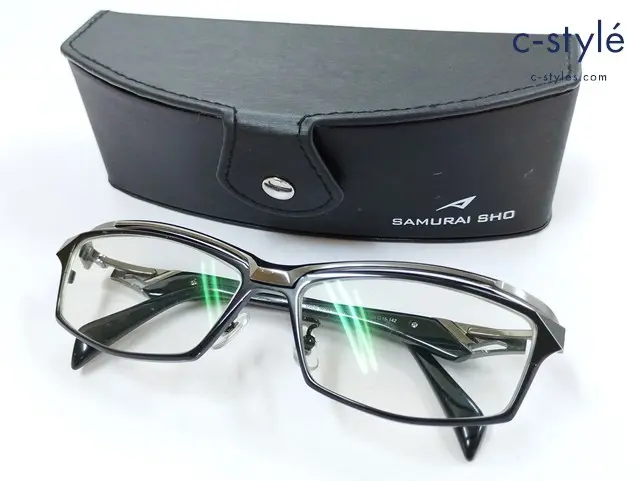 SAMURAI SHO サムライショウ メガネ 58□15-142 ブラック系 SS-J220 日本製