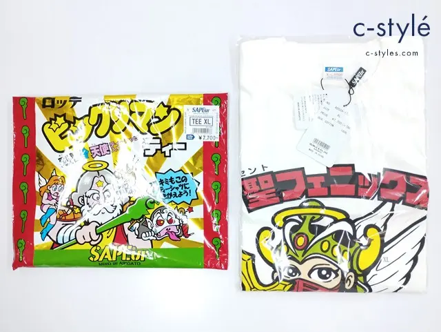 SAPEur サプール Tシャツ XL ホワイト系 聖フェニックス 綿100% ビックリマン ロッテ A0024-126