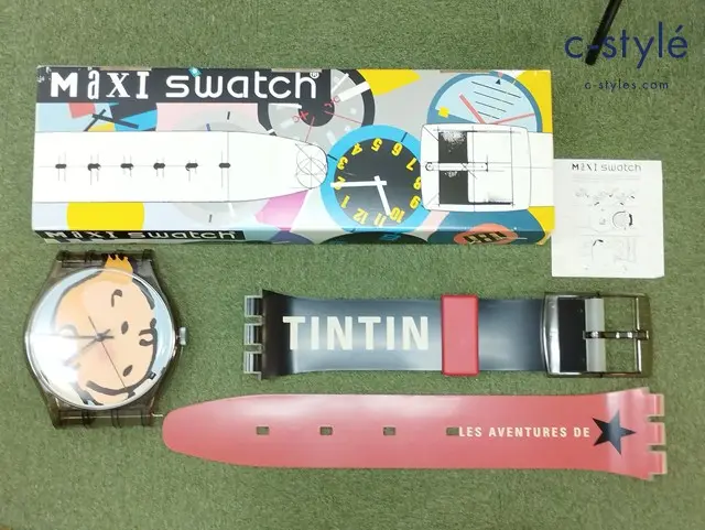 Swatch スウォッチ 壁掛け時計 マルチカラー Maxi Swatch タンタンの冒険 TINTIN