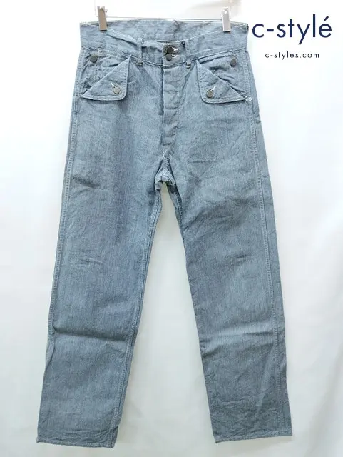 HEAD LIGHT ヘッドライト パンツ ネイビー×ホワイト ヒッコリー ストライプ