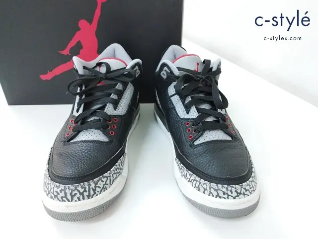 NIKE ナイキ スニーカー 26.5cm ブラック×グレー AIR JORDAN 3 RETRO OG 854262-001
