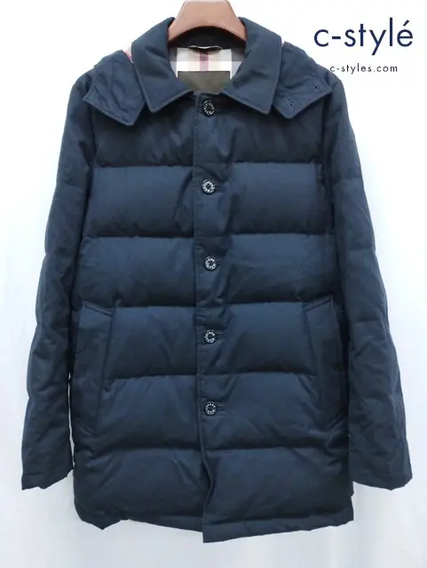 MACKINTOSH LONDON ダウンジャケット 42 ネイビー フード着脱可 ウールラミネート G1F26-402-28