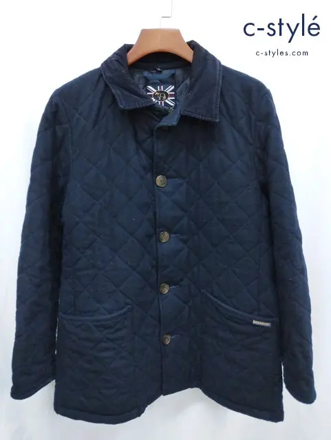 LAVENHAM ラベンハム ウールキルティングジャケット L ネイビー LVH-17A-FL1