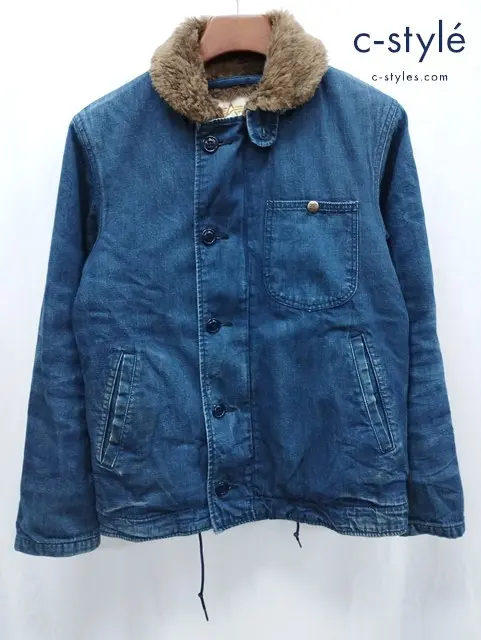 ALPHA INDUSTRIES×Lee デッキジャケット S インディゴ 裏ボア 20521-8910