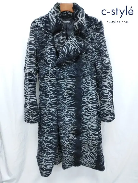 TORNADO MART トルネードマート コート L ブラック×ホワイト 毛皮 タイガープリント TLE-3510