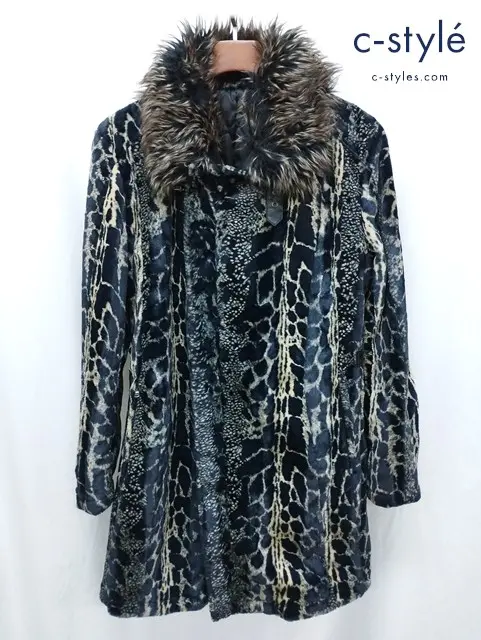 TORNADO MART トルネードマート コート LL ブラック系 ファー ワイルドキャット柄 TCT-2510
