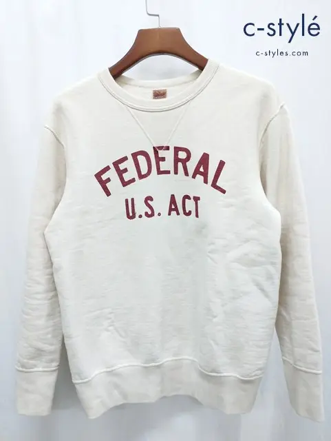 DELUXEWARE デラックスウェア トレーナー L クリーム NA-FEDERAL 裏起毛