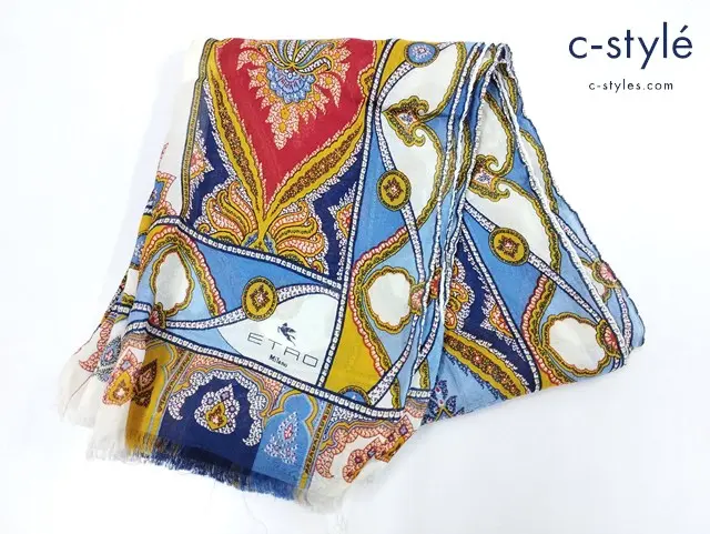 ETRO エトロ ストール マルチカラー シルク100% イタリア製