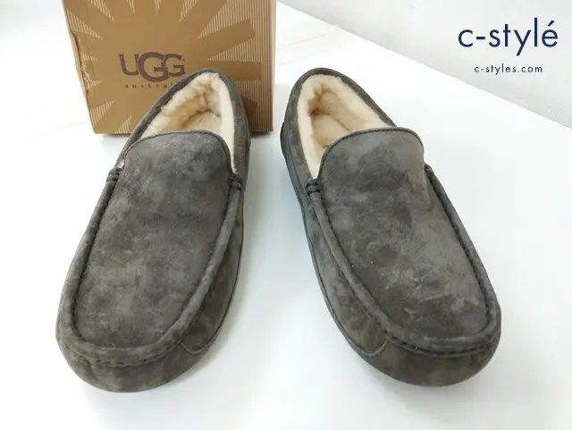 UGG アグ スリッポン 27cm グレー モカシン 裏ボア M ASCOT アスコット 5775 M