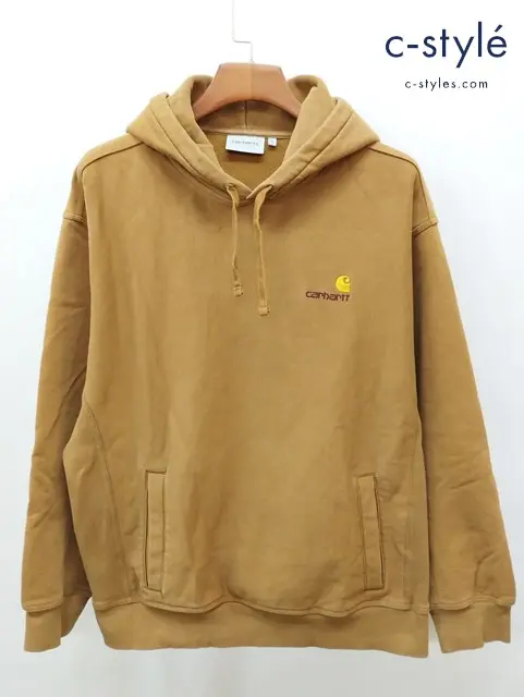 carhartt カーハート パーカー XL ブラウン HOODED AMERICAN SCRIPT SWEAT 1027041.HZ.00.03