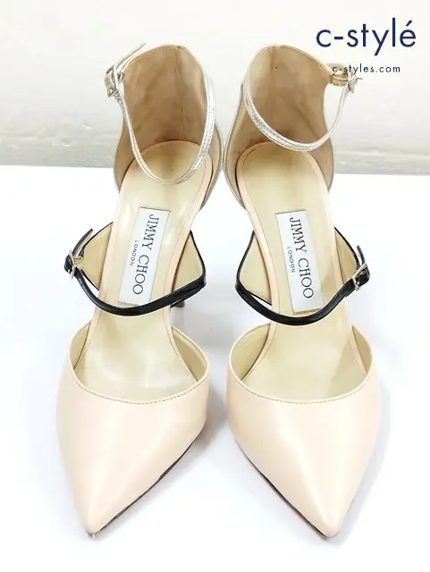 JIMMY CHOO ジミー チュウ パンプス 35・1/2 ベージュ系 イタリア製 レディース