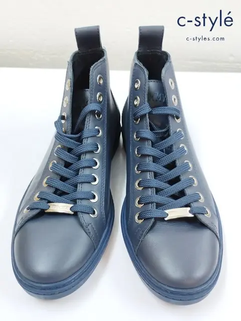JIMMY CHOO ジミー チュウ スニーカー 41 ネイビー イタリア製 ハイカット