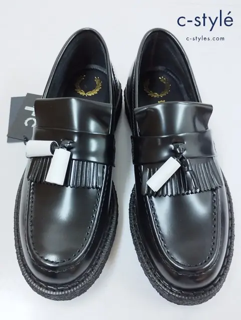 FRED PERRY×GEORGE COX フレッドペリー×ジョージコックス ローファー US6 ブラック SB8355