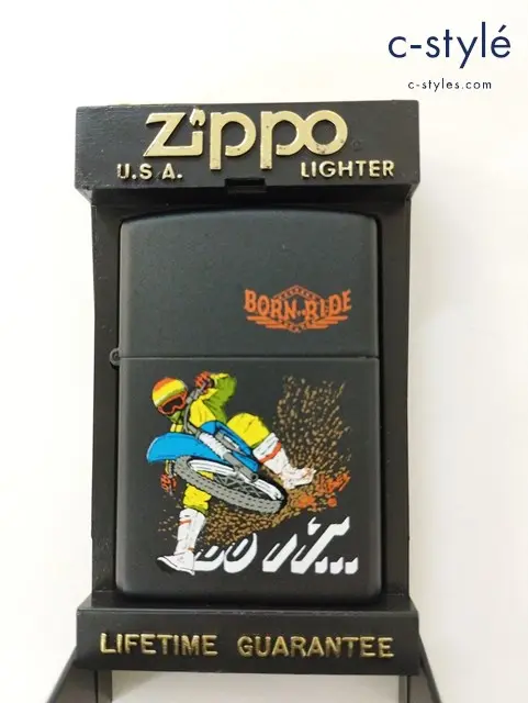 ZIPPO ジッポー オイルライター BORN to RIDE DO IT… マットブラック バイク