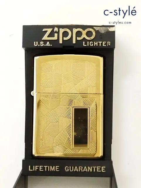 ZIPPO ジッポー オイルライター Shimmer GOLD PLATE 窓付き ゴールド ’91
