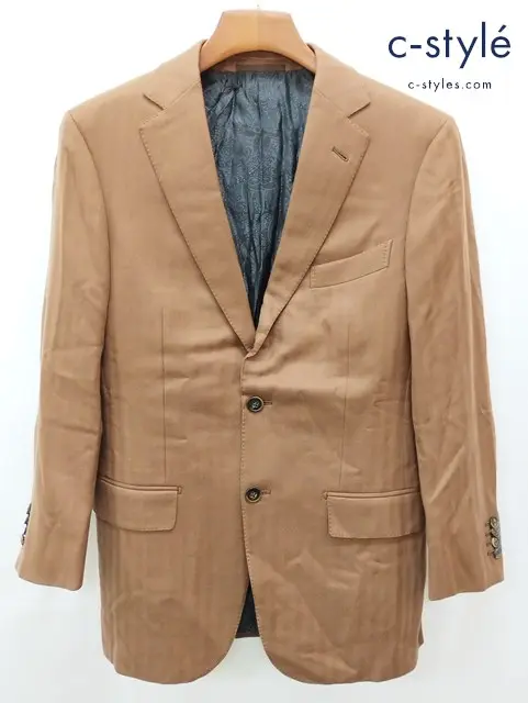 Ermenegildo Zegna エルメネジルドゼニア ジャケット 46C ブラウン 2B 裏地ペイズリー カシミヤ100 SU MISURA
