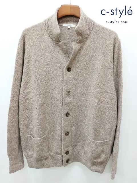 Papas パパス カーディガン LL グレー系 ウール100 D0418KCD402