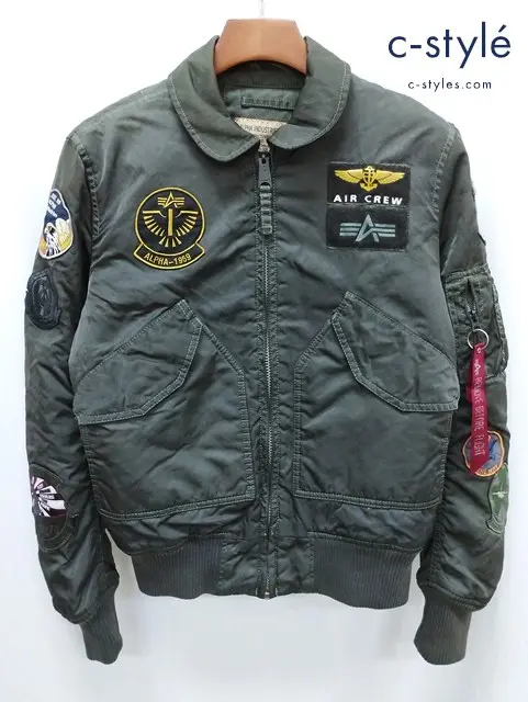 ALPHA INDUSTRIES CWU-45 フライトジャケット S カーキ 中綿 MIL-J-23230A