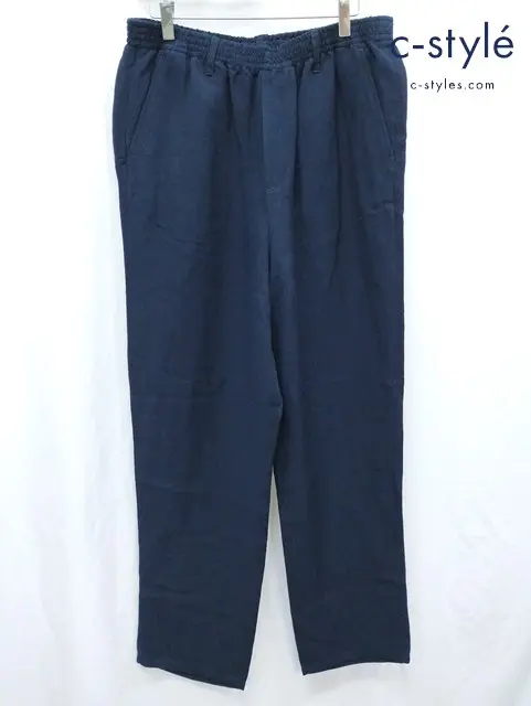 LAMOND ラモンド パンツ 4 ネイビー SEMI WIDE LINEN EASY TROUSERS LM-P-116-LI 日本製