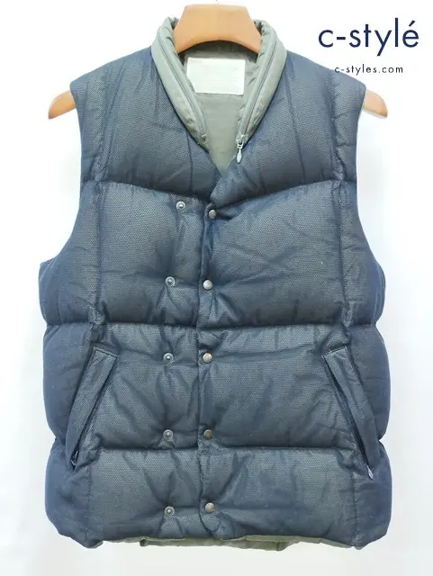 kolor カラー ダウンベスト 2 カーキ×ブラック 13WCM-V01105