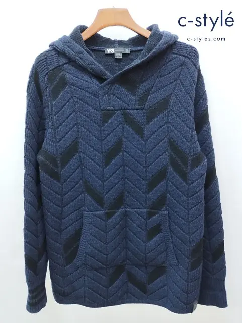 Y-3 ワイスリー ニットフーディー XS ネイビー AC3466