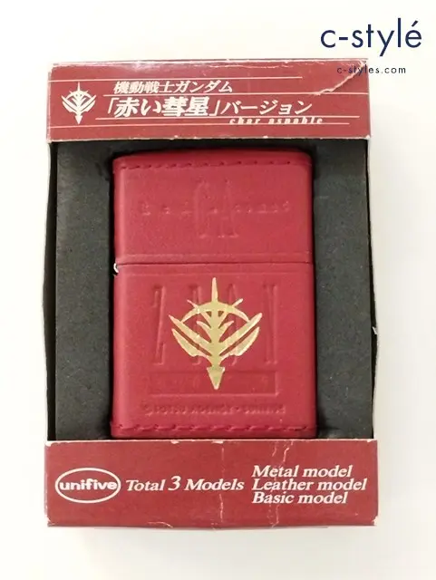 ZIPPO ジッポー オイルライター 機動戦士ガンダム 赤い彗星 バージョン No.3 レッド 革巻き