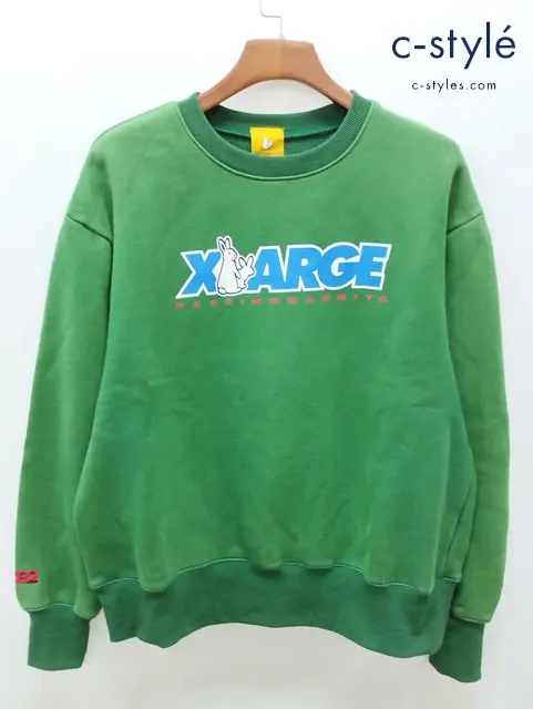XLARGE×FR2 エクストララージ×エフアールツー スウェット L グリーン Crew Sweat FRC1273