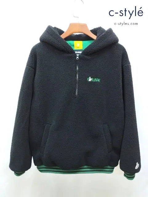 XLARGE×FR2 エクストララージ×エフアールツー パーカー M ブラック BOA HOODIE