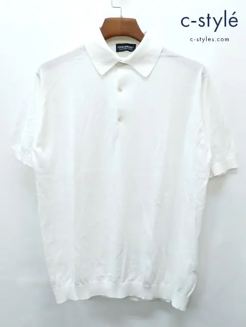 JOHN SMEDLEY ジョンスメドレー ニットポロシャツ L ホワイト 半袖