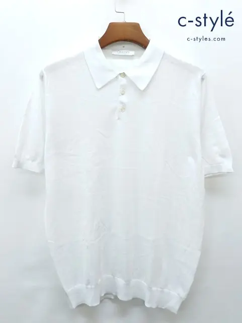 Cruciani クルチアーニ ニットポロシャツ 52 ホワイト 半袖 MAN290C