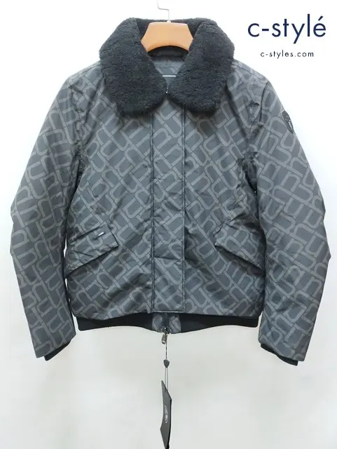 nobis ノビス ジャケット S ブラック系 RAE 総柄 プリント 襟ボア