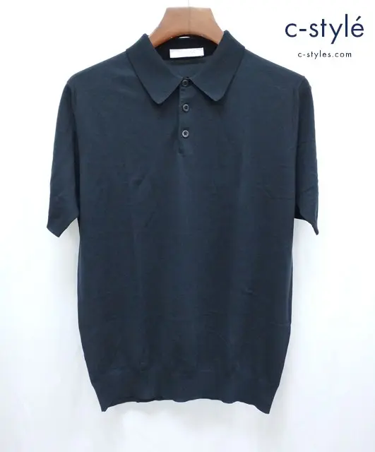 Cruciani クルチアーニ ニットポロシャツ 50 ブラック 半袖 MAN290C