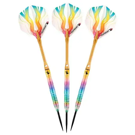 ELKADART(エルカダーツ) ダーツ ダーツセット レインボー 90% タングステン スチールチップダーツ マルチカラー チタンコーティング 25グラム