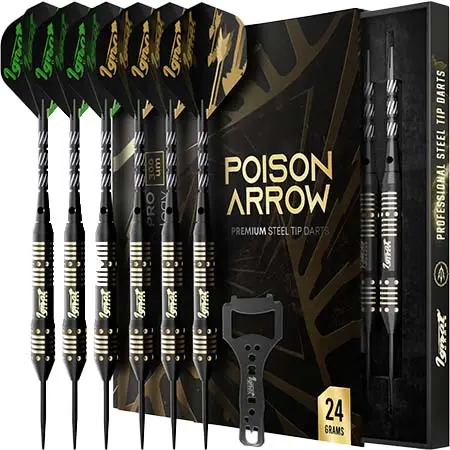IGNAT GAMES(イグナットゲームズ) ダーツ ダーツセット スティールチップダーツ 6本パックセット – ポイズンアロー 24グラム
