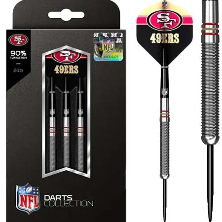 NFL(エヌエフエル) ダーツ ダーツセット スチールチップ タングステンダーツ – 公式ライセンス – サンフランシスコ 49ers – 24g