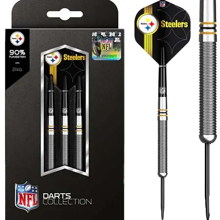 NFL(エヌエフエル) ダーツ ダーツセット スチールチップ タングステンダーツ – 公式ライセンス – ピッツバーグ・スティーラーズ – 24g
