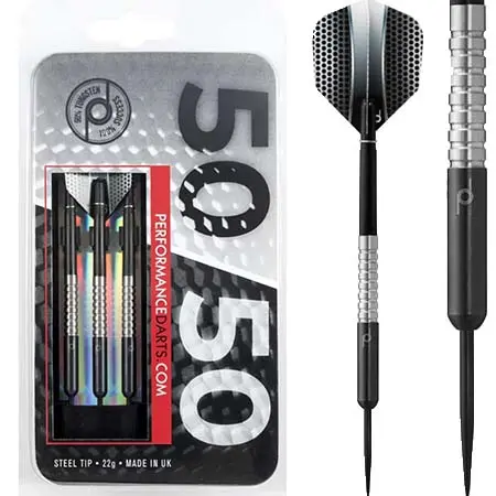 パフォーマンスダーツ(PERFORMANCE DARTS) ダーツ ダーツセット 50-50 – スチールチップ – リング付き