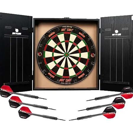 RUTHLESS(ルースレス) ダーツ ダーツボード HotShot ホームダーツセンター – HDC – ダーツボード、キャビネット、ダーツ2セット付き