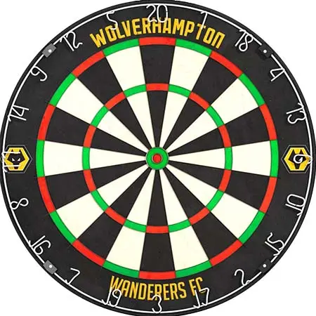 Soccer(サッカー) ダーツ ダーツボード ウォルバーハンプトン・ワンダラーズFC ダーツボード – 公式ライセンス – ウルブズ – イエロークレスト
