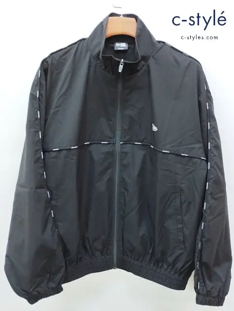 NEW ERA ニューエラ パイピングトラックジャケット M ブラック系 オーバーサイズド