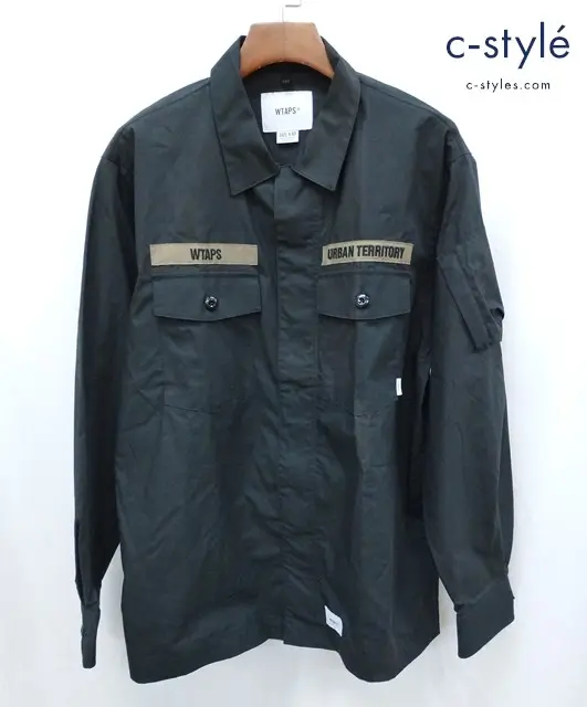 WTAPS ダブルタップス FLYERS ミリタリーシャツジャケット 03 ブラック 211BRDT-SHM03