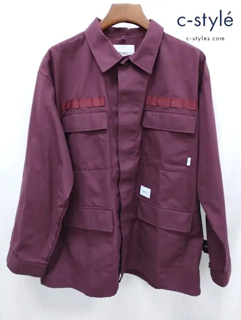 WTAPS ダブルタップス ロングスリーブ ツイル プロテクト 03 ワインレッド 232WVDT-SHM04